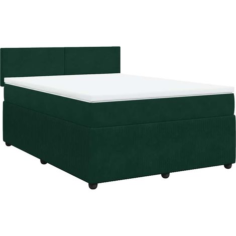 Maison Exclusive - Boxspringbett mit Matratze Dunkelgrün 160x200 (1/5)