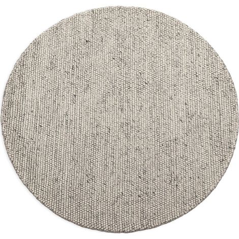 Tapis rond en laine tricotée à la main gris - gris (1/4)
