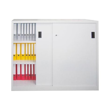 Pavoy Schiebetürenschrank, 1200x1500x400 mm, 4 Böden verzinkt, RAL 7035/5010