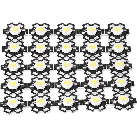 Source de lumière à puce intégrée haute luminosité, ampoule de projecteur à perles LED blanche 20000-25000K, 25 pièces (1/5)