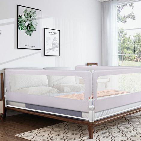 – Barrière de lit anti-chute 180 cm – Acier durable et maille respirante – Hauteur réglable – Sécurise les tout-petits (1/5)