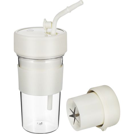 Electric Juicer, Fruit Portable Travel Juicer Cup Rechargeable Blender Fresh Juice, White, 1Pcs (1/5)
