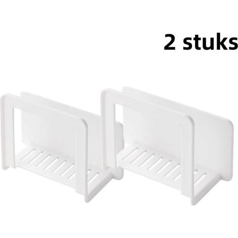 2-delige routerbevestiging - Wand-Punch-Free WiFi Set-Top Box Houder - Geschikt voor Thuis Glasvezelmodem Plug-In Board Ondersteuningsbeugel - Wit (1/5)