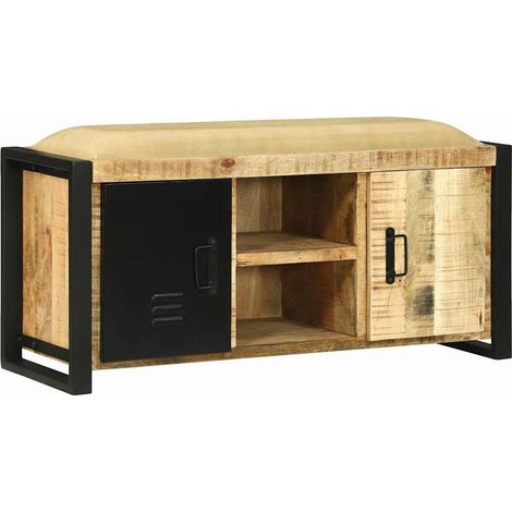 Cabinet Banc Marron 100 x 35 x 50 cm Bois de manguier massif