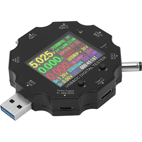 USB-Digitalvoltmeter mit Display, drahtloser Bluetooth-Fernbedienung, Ladeanzeige, DC 3,6–32 V (1/5)