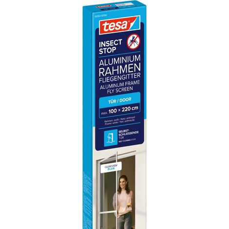 Moustiquaire Porte, Cadre en Alu - 100 x 220 cm - Blanc (1/5)