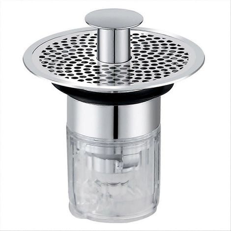 Spülbeckenablauf mit Geruchsfilter, Edelstahl-Spülbeckensieb, Küchenspülen-Ablaufeinsatz, universeller Bodenablauf, wiederverwendbarer Abflussstopfen, robustes Sanitärzubehör. (1/5)