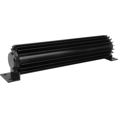 12-Zoll-Zweikanal-Getriebeölkühler aus schwarz eloxiertem Aluminium, Zweikanal-Ölkühler mit Kühlrippen, universell für Pkw und Lkw (1/5)