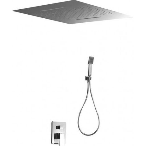 Kit para ducha monomando de pared con un rociador extraplano de acabado cromado Sumatra de Imex (1/4)