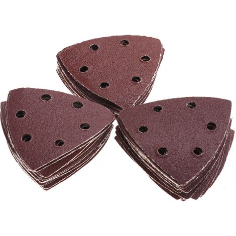 Ensemble de Papier Abrasif Triangulaire en Oxyde D'aluminium, Polissage Général pour L'élimination de la Rouille et de la Peinture et les Finitions Semi-rugueuses, 50 Pièces (1/5)