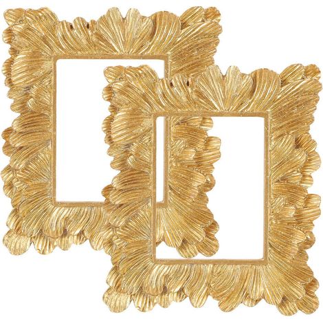 Lot de 2 mini cadres photo en résine à monter soi-même, style vintage antique, pour présenter des bijoux-9.30X8.20X0.50CM-Golden