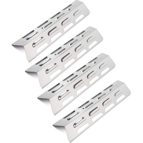 92071 Lot de 4 plaques chauffantes en acier inoxydable pour barbecue et autres modèles de barbecue à gaz (1/4)