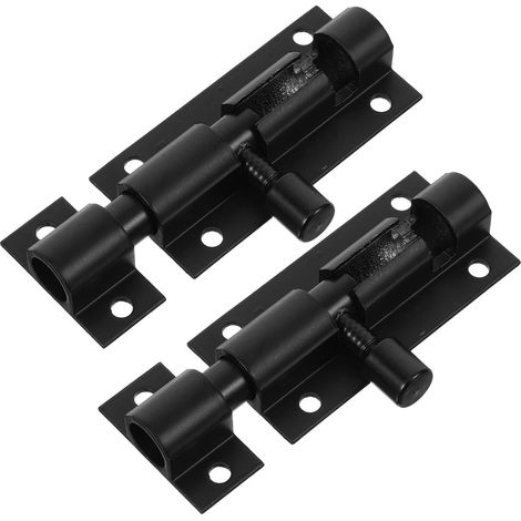 Lot de 2 loquets coulissants noirs de 5 (1/5)