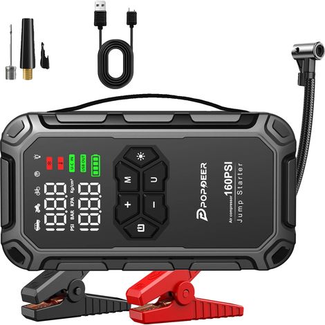Démarreur de voiture, 6000A de crête, compresseur d'air 160PSI, PD-JA66 (1/2)