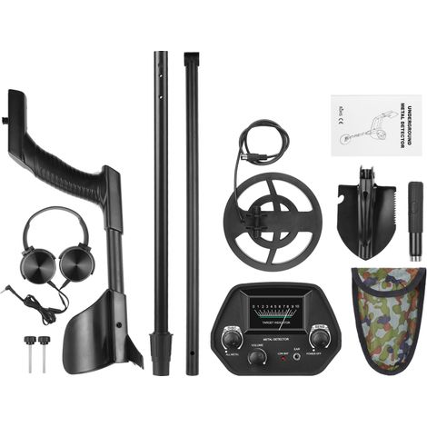 Detector de metales subterráneo, detector de oro, instrumento portátil de detección de metales para principiantes, niños y estudiantes - Incluye auriculares, pala y estuche. (1/5)