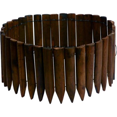 Flexibler Holzzaun für Garten, Rasen, Landschaft und als dekorative Pflanzbegrenzung, 118 cm x 20 cm