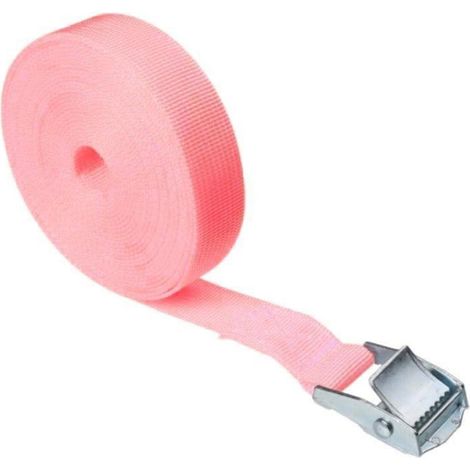 Zurrgurt 2.5cmx450cm mit Metallschnalle, Rosa