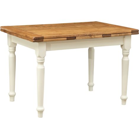 Solid wood table 120x80 cm Extendable table Dining and kitchen table Made in Italy Handcrafted Rectangular coffee table (1/5)