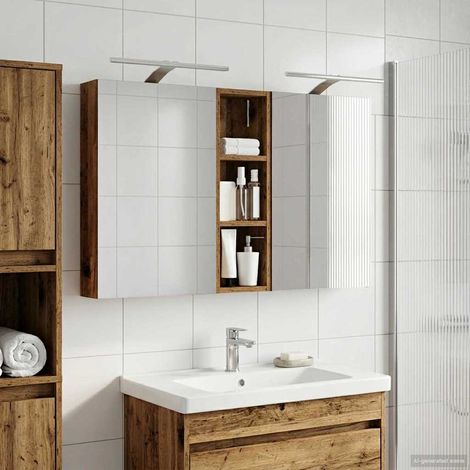 vidaXL Bathroom Cabinet Set 3 pcs 100 x 10.5 x 60.5 cm Engineered wood (1/5)