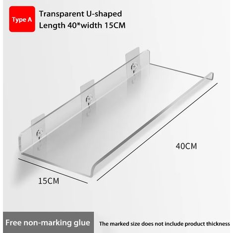 (WGYKLZWJMDKA40x15CM) Étagère de rangement auto-adhésive murale, amovible, pour salle de bain, douche, cuisine, dressing, accessoires de salle de bain (1/5)
