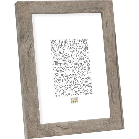 Cadre Photo Moulure Bloc Bois Gris/Beige 20 x 28 cm (1/5)