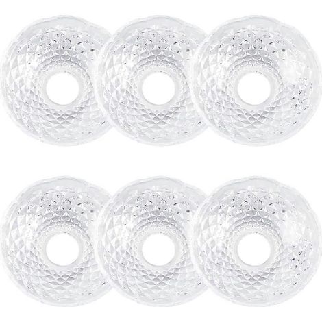 Lot de 6 bobèches à facettes pour lustre, porte-bougies, 4 trous latéraux, 10 cm, acrylique transparent, élégantes, pour lampe ou chandelier. (1/5)