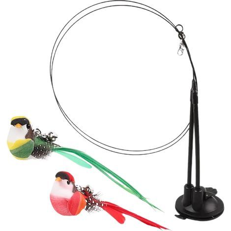 Chat excitateur D033Oiseau rouge et vert (1/5)