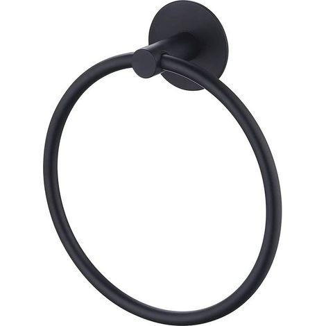 GDHZS- Anneau porte-serviette rond en acier inoxydable 304 pour salle de bain Noir (1/5)
