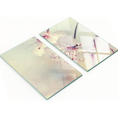 Tablas de cocina de cristal con diseño de flor de cerezo, duraderas y elegantes, 2 x 30 x 52 cm. (1/5)