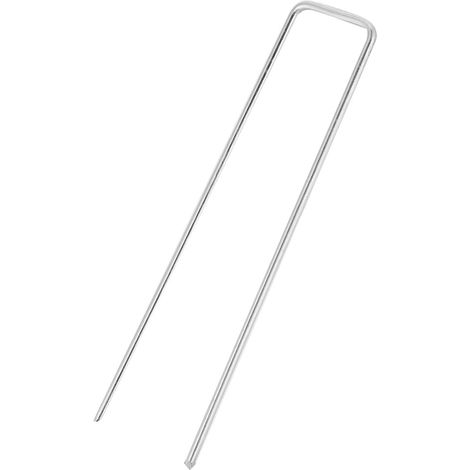Lot de 100 piquets de jardin en acier inoxydable pour toile de paillage, accessoires de fixation (1/5)