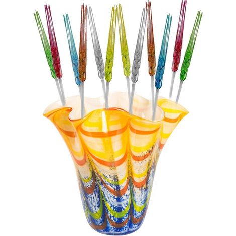 Spiga in vetro soffiato per decorazioni casa vaso da fiori idea regalo colori assortiti Made in Italy - PEZZI: 3 PEZZI (1/5)