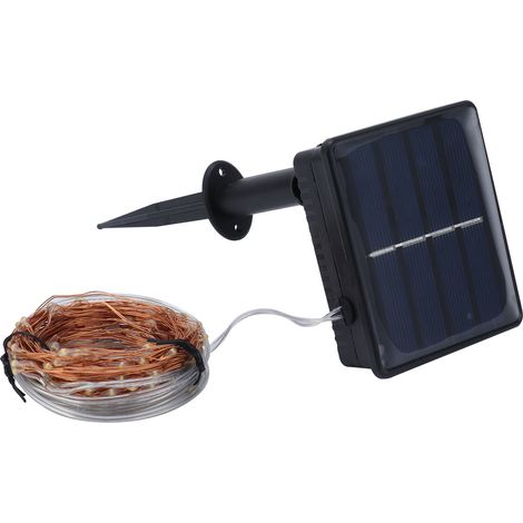 Solar-Lichterkette mit 300 LEDs, 32 m Länge, 8 Leuchtmodi, kein Kabel erforderlich, IP65 wasserdicht, Kupferdraht, solarbetrieben, weißes Licht (1/5)