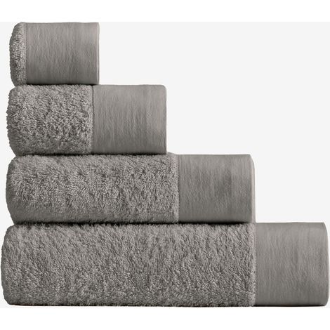 SKLUM Handtuch aus Baumwolle und Leinen Markel Grau Badetuch (100 x 180 cm)