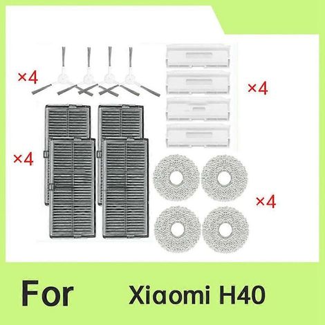 Set di 16 accessori per l'aspirapolvere robot Xiaomi H40: spazzola laterale, filtro e sacchetto raccoglipolvere. (1/5)