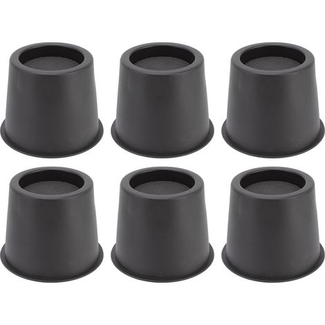 Lot de 6 patins anti-vibrations ronds noirs de 7,6 cm (3 pouces) pour canapé, table, armoire ou lit. (1/5)