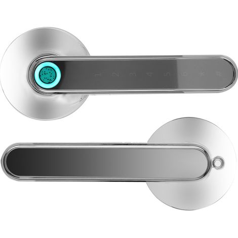 Poignée de porte intelligente Bluetooth, serrure biométrique par empreinte digitale et mot de passe via application, entrée sans clé, levier chromé (1/5)