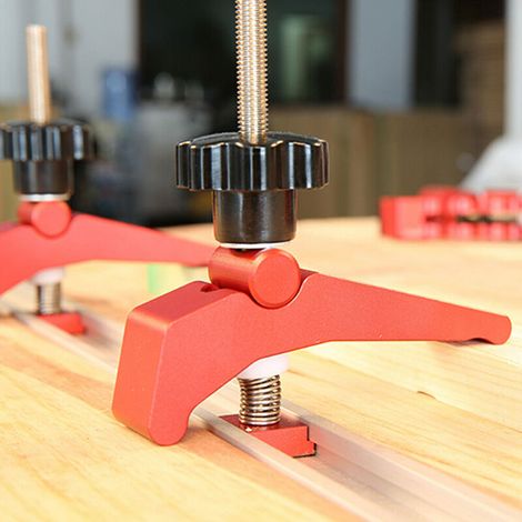 VURAHOME - Pince de maintien à action rapide en alliage d'aluminium T-slot T-track Clamp Set Outils de travail du bois (1/4)