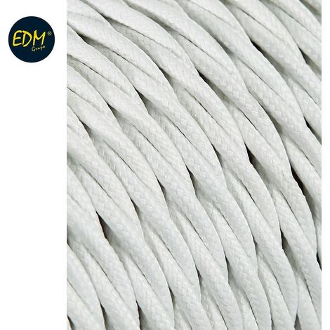 Textilkabel edm 2 x 0,75 mm weiß 5 Meter Länge