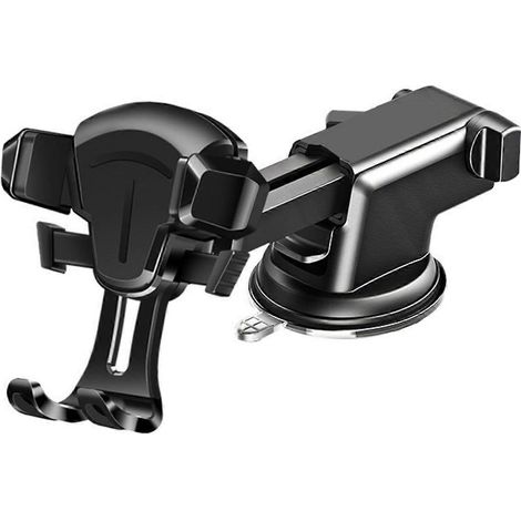 Support de téléphone multifonction orientable à 360°, avec pince pour sortie d'air et ventouse. (1/4)
