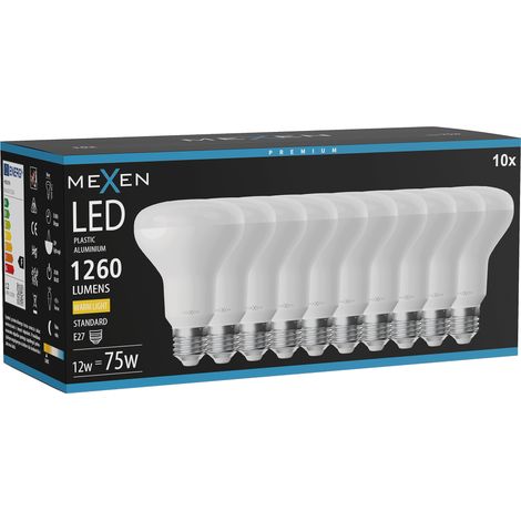 Mexen Nova 10x Ampoule LED E27, R80, 12W, Chaude - 3000K, 1260 lm - L105-E27-1230-01x10 (1/5)