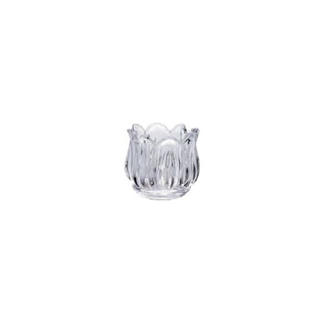 Regalo Italiano Portacandela T-Light in Vetro Zach a Forma di Rosa D 6,5 Cm H 5,5 Cm – Ideale Bomboniera ed Eventi