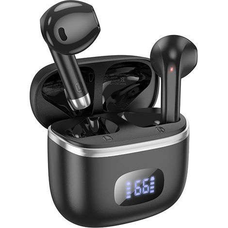 Casque sans fil Bluetooth 5.3 avec 4 micros HD, HiFi stéréo, haut-parleurs puissants