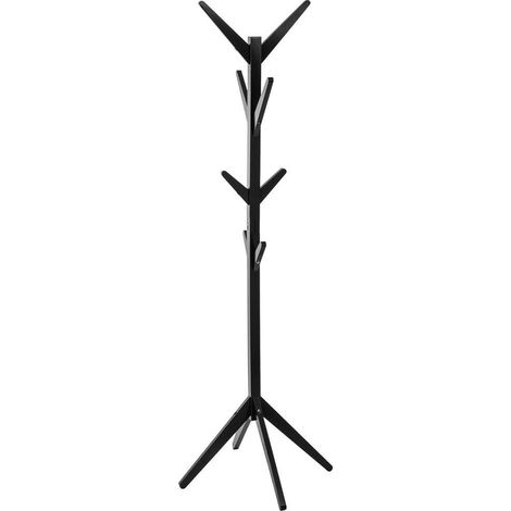 Porte-manteaux en bois 8 tiges noir (1/3)