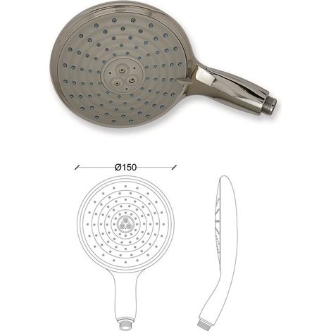 Doccettone 3 funzioni in ABS cromato d.15 cm 764100CR15