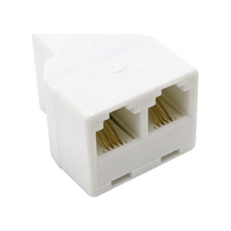 Adaptador telefonico RJ11 hembra a doble hembra 6P4C.