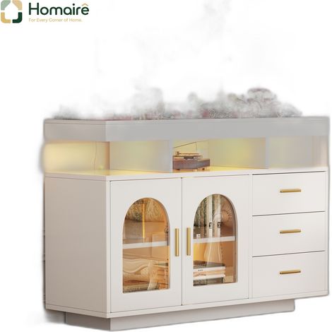Flur- Garderobenschrank weiß aus Spanplatte und Polyester 120 x 40 x 80 cm HOMAIRE (1/5)