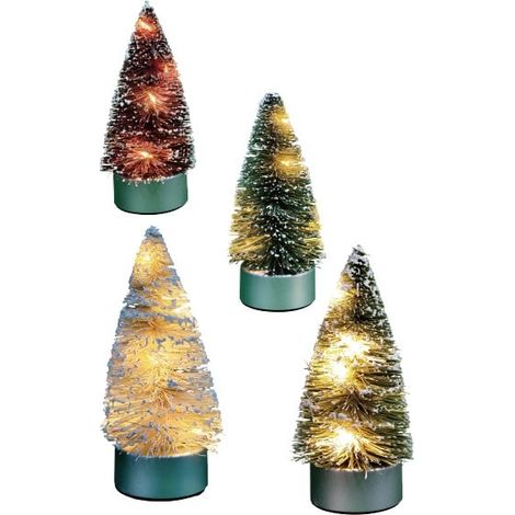TrendLine Baum Kunststoff 10 cm H dunkelgrün/grün/lila/beige/weiß Figur