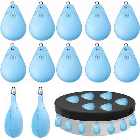 Poids À Eau Bâche De Piscine,12 PCS Sacs Lestage Parois Piscine avec Crochets,35×24Cm Sacs Poids Piscie,Poches Suspendues avec Valves Anti-Fuite pour Bâches D'hivernage Et Protection Piscin (1/5)