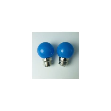 Lot de 10 ampoules LED B22 1 W, culot à baïonnette coloré, mini-ampoules globe G45, rouge, vert, bleu, orange, jaune, pour mariage, Halloween, Noël (bleu)