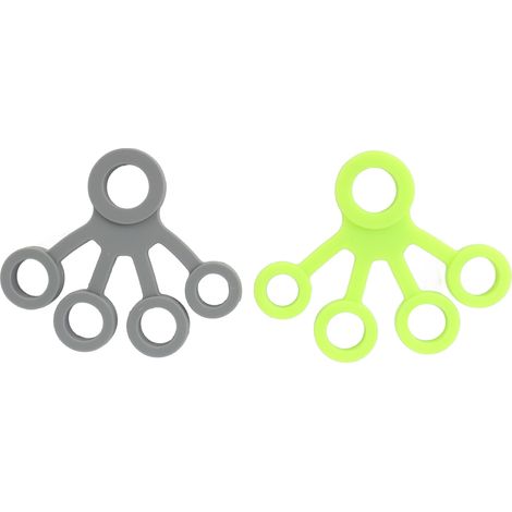 Étire-Doigts en Silicone pour Guitaristes, 2 Pièces Élastiques 8.8lb d'Entraînement Vert Gris Portable (1/5)